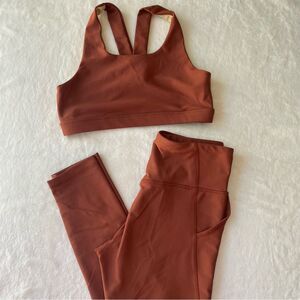 Old Navy PowerSoft Leggings and Sports Bra Set Rust 10/12 activewear‎ workout